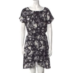 Alice + Olivia Silk A-Line Dress Black Printed Sz M NWOT